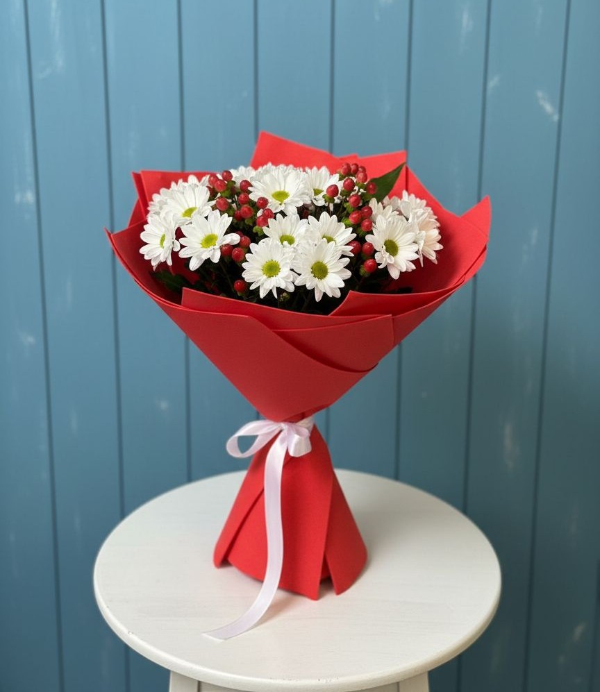 Букет цветов из: Хризантемы в Белогорске Кемеровской области