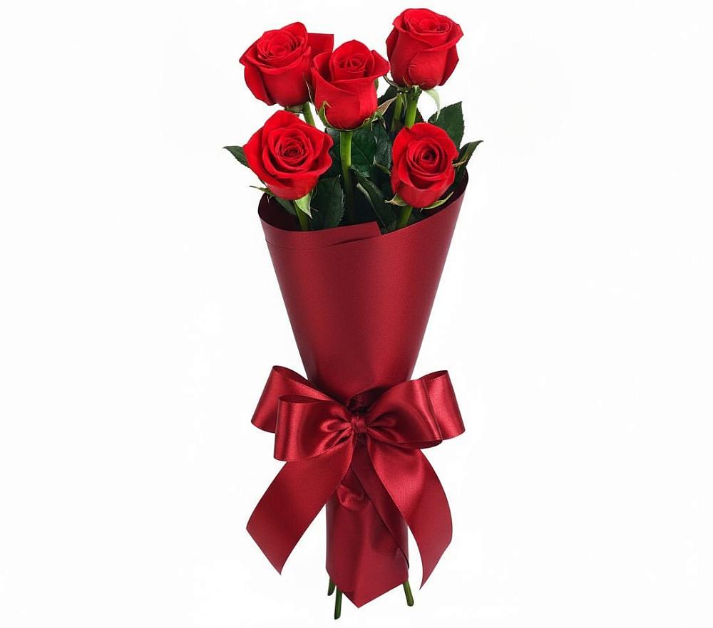 Букет 5 Красных роз Эдлесс Лав в Белогорске Кемеровской области