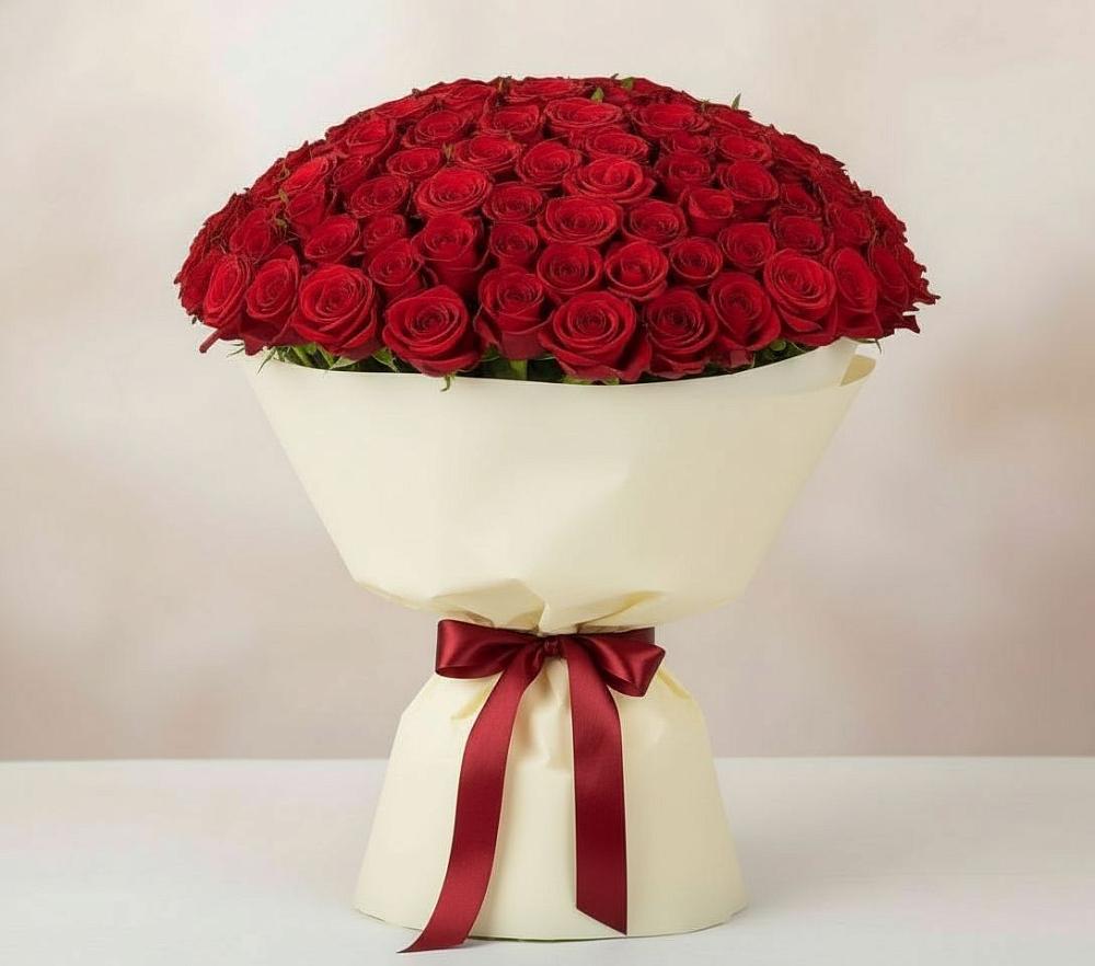 Букет 101 Красная роза Милано в Белогорске Кемеровской области
