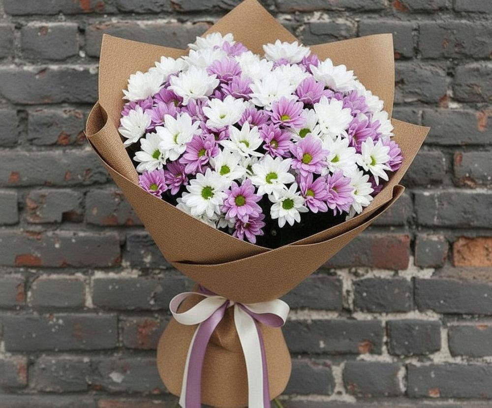 Букет цветов из: Хризантемы в Белогорске Кемеровской области
