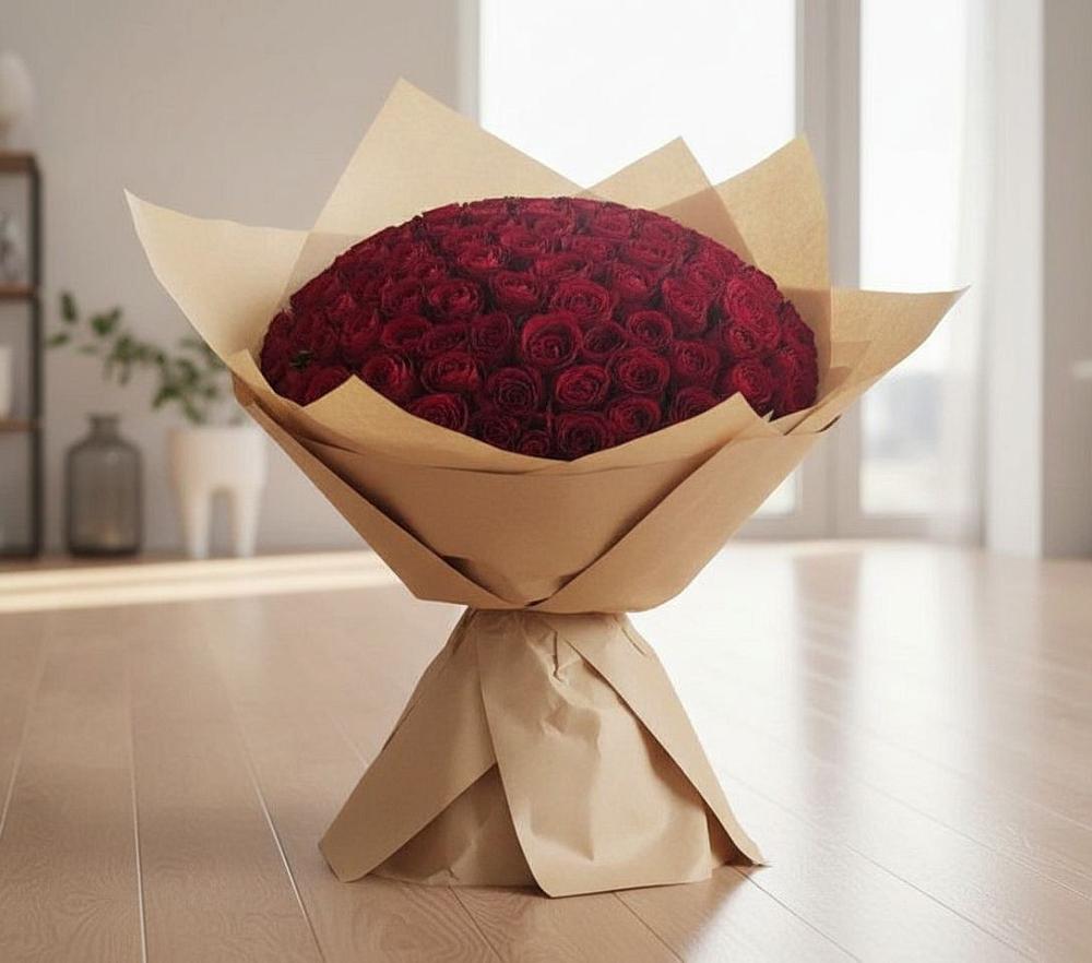 Букет 101 Красная роза в Белогорске Кемеровской области