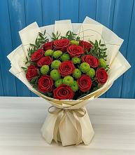 Букет цветов из:  Розы и Хризантемы в Белогорске Кемеровской области