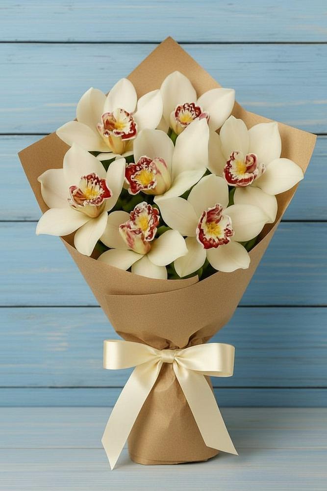 Букет цветов из: Орхидеи и Розы в Белогорске Кемеровской области